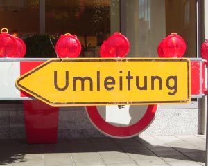 Schild Umleitung