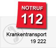 Notruf 112 Krankentransport 19222