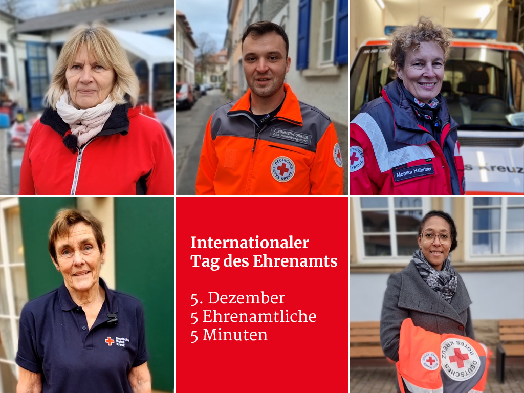 5 Portraitbilder von Ehrenamtlichen