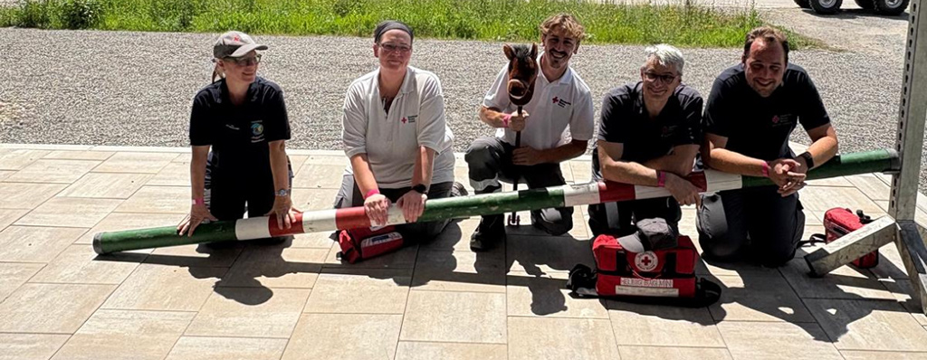 Gruppenbild mit fünf Teilnehmenden des DRK Rhein-Neckar Heidelberg