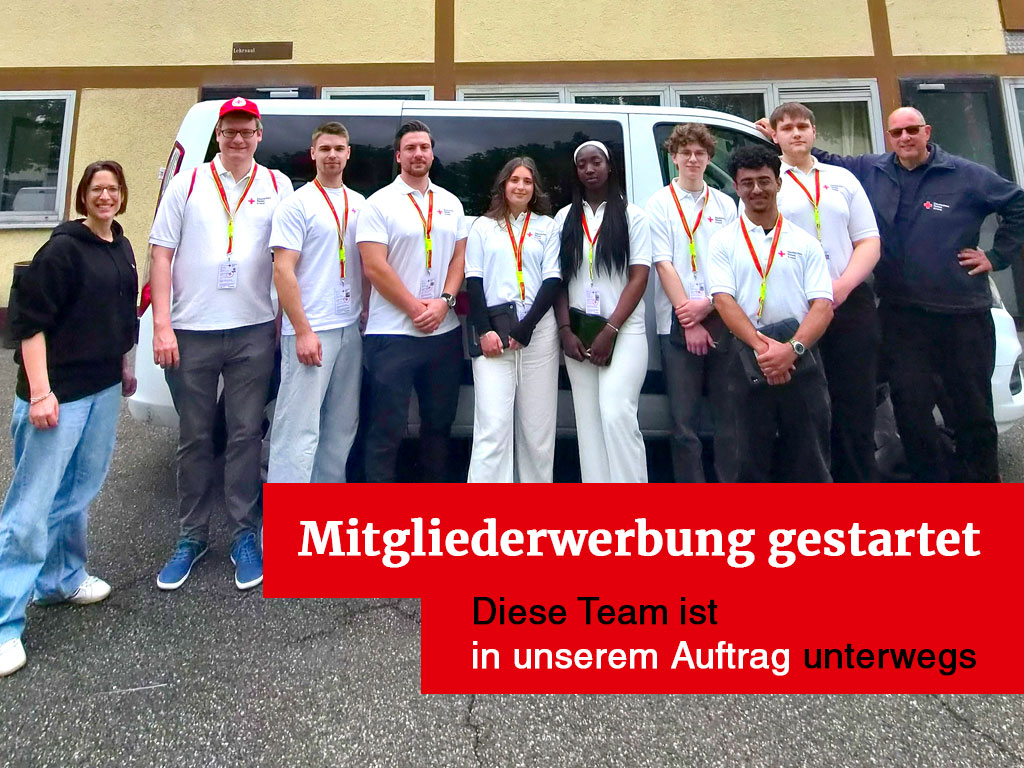 Gruppenbild mit dem aktuellen Werbeteam des DRK