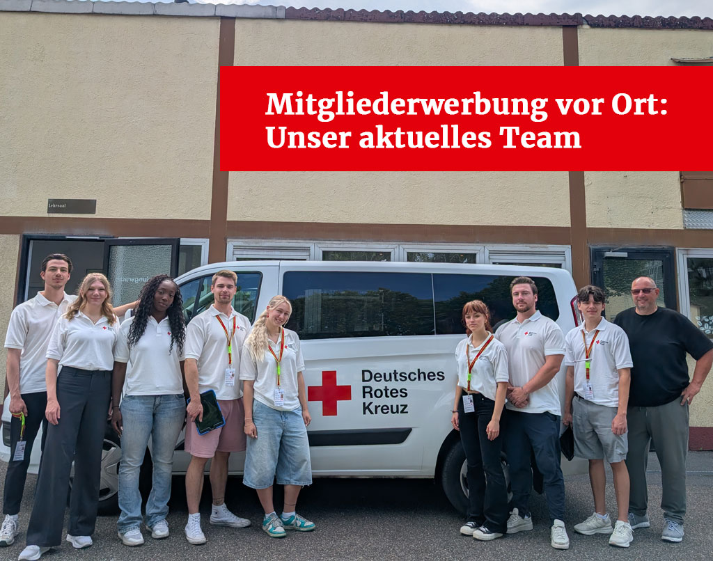 Gruppenbild mit dem aktuellen Werbeteam des DRK