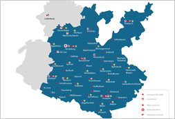 Landkarte Versorungsgebiet DRK Heidelberg
